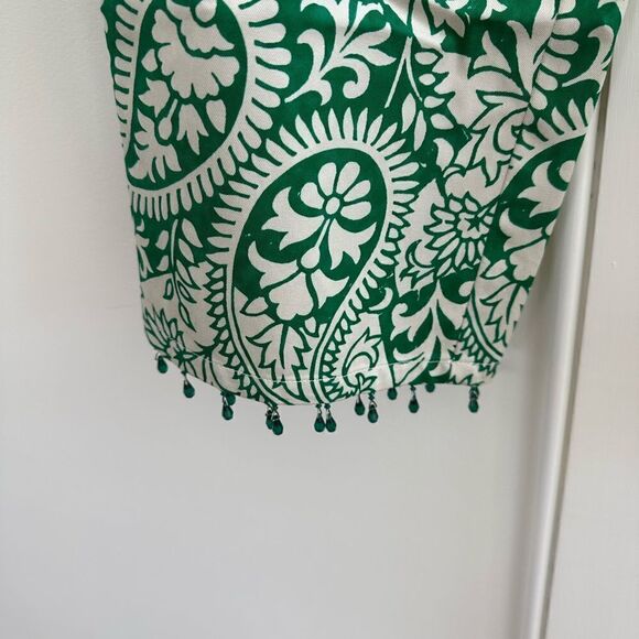 Ralph Lauren, black label, vintage green and tan print pants -size 6 -beaded - Picture 14 of 14